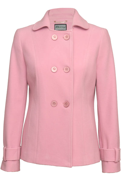 Busy Clothing Womens Wool Blend Pink Jacket Coat