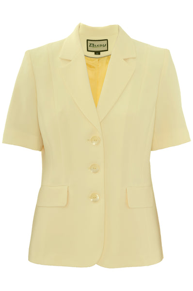 Busy Clothing Women Short Sleeve Jacket Lemon Yellow
