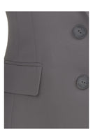Busy Womens Grey Jacket Pocket and Buttons