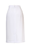 Busy Clothing Womens White Pencil Skirt Back View Slit