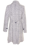 Busy Clothing Womens 3/4 Textured Black and White Striped Coat