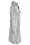 Busy Clothing Womens 3/4 Textured Black and White Striped Coat