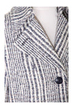 Busy Clothing Womens 3/4 Textured Black and White Striped Coat