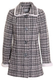 Busy Womens Check Wool Blend Coat
