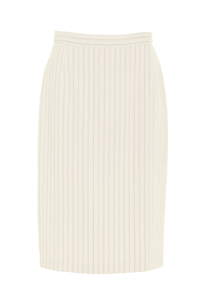 Busy Clothing Womens Lemon Yellow Cream Stripe Pencil Skirt