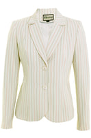 Busy Clothing Ladies Cream Stripe Jacket Blazer