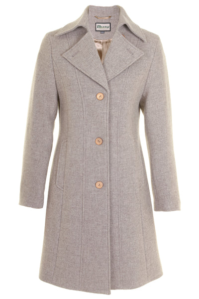Busy Clothing Womens 3/4 Wool Blend Stone Beige Coat