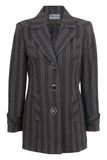 Busy Clothing Womens Black and White Wool Blend Jacket Coat