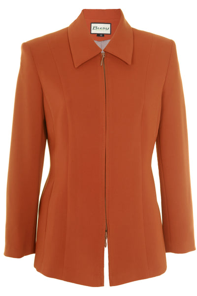 Busy Womens Terracotta Orange Jacket Blazer