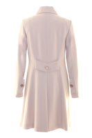 Busy Ladies Light Cream Pink Mid Length Trench Coat Mac Back View Half Belt Detail