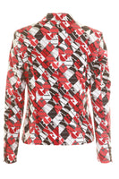 Busy Red Black Multicolour Summer Lightweight Jacket Black View