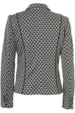 Busy Clothing Womens Black And Grey Geometric Pattern Jacket Back