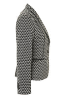 Busy Clothing Womens Black And Grey Geometric Pattern Jacket Side
