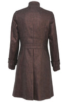 Busy Clothing Womens Brown 3/4 Stretch Trench Coat Mac