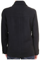 Busy Clothing Mens Black Cashmere Wool Blend Coat Jacket