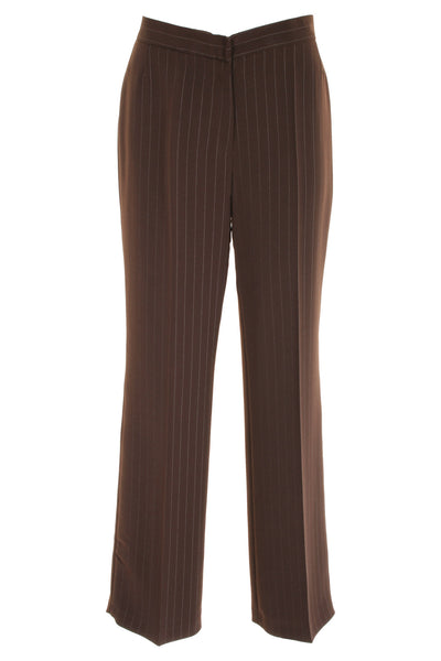 Busy Clothing Womens Smart Brown Stripe Trousers