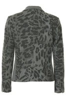 Busy Clothing Women Grey and Black Animal Print Jacket Back View
