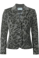 Busy Clothing Women Grey and Black Animal Print Jacket