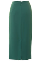 Busy Clothing Womens Jade Green Long Skirt Back View Zip