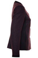 Busy Clothing Womens Plum And Black Sparkle Wool Blend Jacket