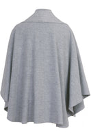 Busy Clothing Womens Light Grey Wool Blend Cape with Detachable Scarf