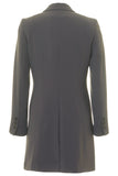 Busy Grey Long Jacket Back View Slit