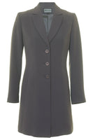 Busy Womens Grey 3/4 Long Jacket Single Breasted Fully Lined