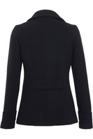 Busy Clothing Womens Wool Blend Jacket Coat Black Back View