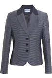 Busy Clothing Women Fine Stripe Jacket Black and White
