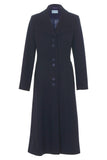 Busy Clothing Womens Dark Navy Wool Blend Long Coat