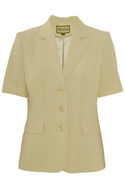 Busy Clothing Womens Beige Short Sleeve Jacket