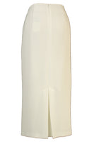 Busy Clothing Womens Light Cream Off White Long Skirt Back Vent Zip
