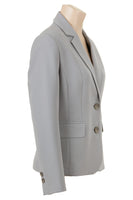 Busy Clothing Womens Silver Grey Suit Jacket Side View Long Sleeves