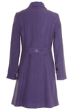 Busy Clothing Womens 3/4 Wool Blend Purple Coat
