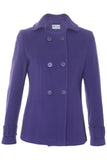 Busy Clothing Womens Wool Blend Jacket Coat Purple