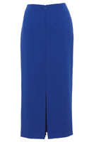 Busy Clothing Womens Royal Blue Long Skirt Back View Split Zip