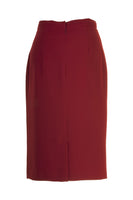 Busy Clothing Womens Burgundy Red Pencil Skirt Back View Slit