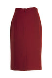 Busy Clothing Womens Burgundy Red Pencil Skirt Back View Slit