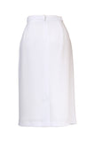 Busy Clothing Womens White Pencil Skirt Back View Slit